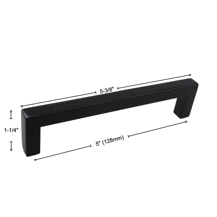 Matte Black Solid Zinc Bar Pull with Mounting Hardware