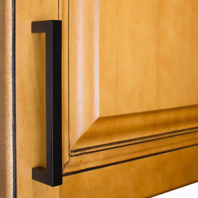 Matte Black Solid Zinc Bar Pull with Mounting Hardware