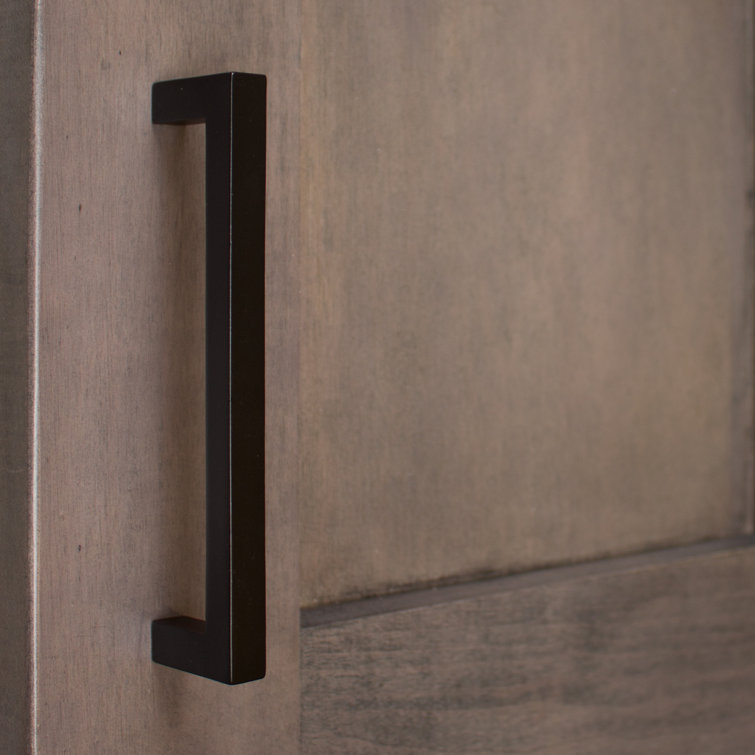 Matte Black Solid Zinc Bar Pull with Mounting Hardware