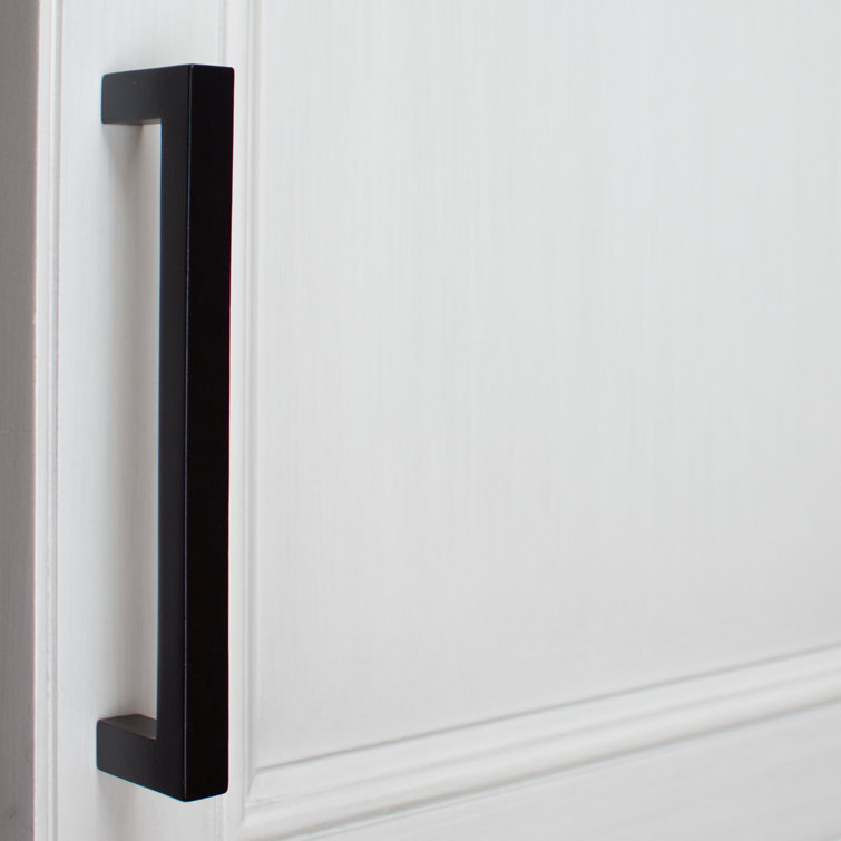 Matte Black Solid Zinc Bar Pull with Mounting Hardware
