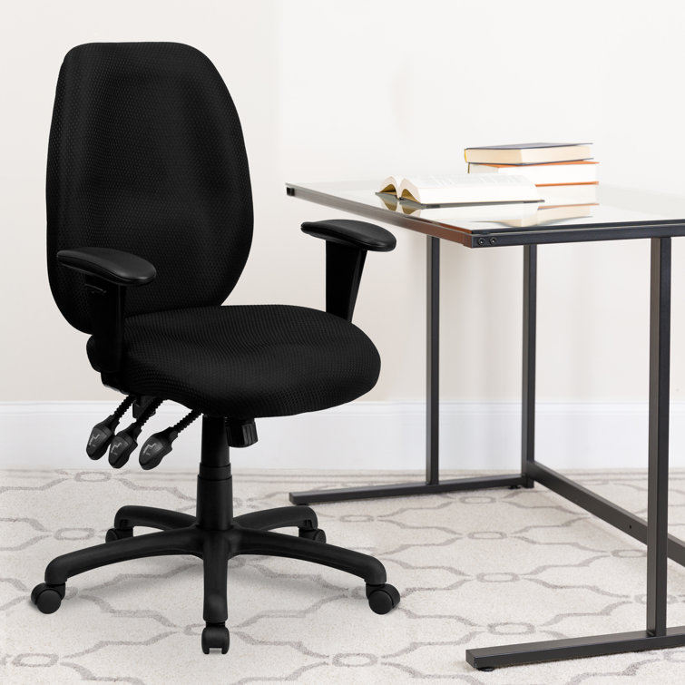 ErgoFlex High Back Executive Swivel Chair with Lumbar Support, Black Nylon