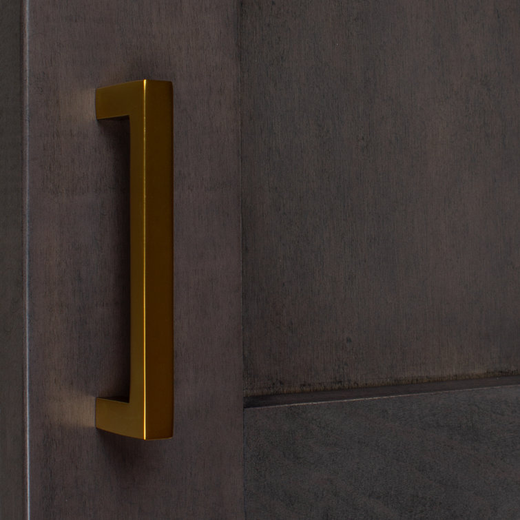 Brass Gold Solid Square Bar Cabinet Pulls, 5-inch Pack of 10