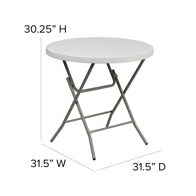 Luna Compact 31.5" White & Gray Round Folding Event Table