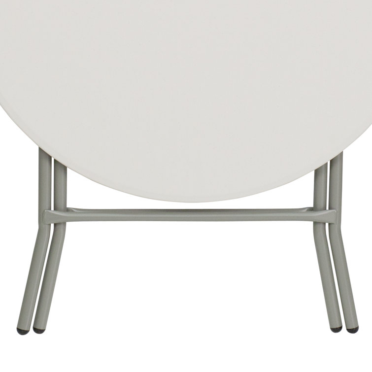 Luna Compact 31.5" White & Gray Round Folding Event Table