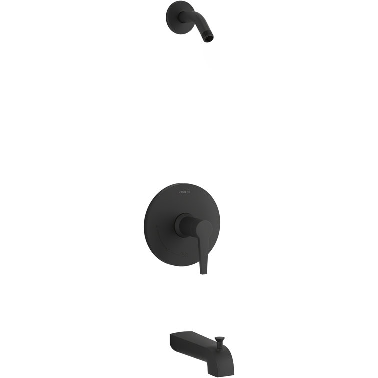Matte Black Wall Mounted Tub and Shower Faucet Set