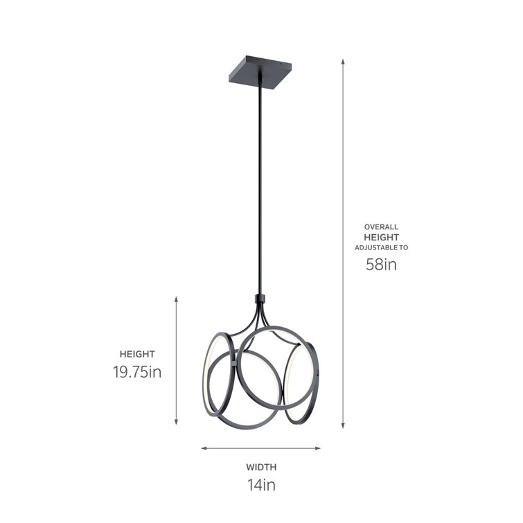 Ciri Matte Black Circular LED Pendant with Soft Glow