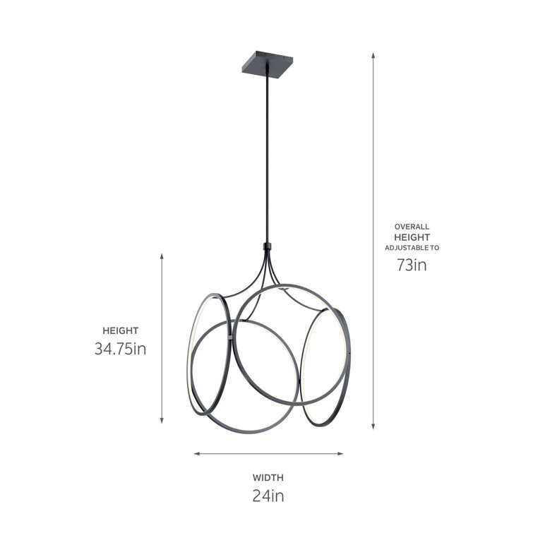 Matte Black and White LED Pendant Light with Plastic Diffuser