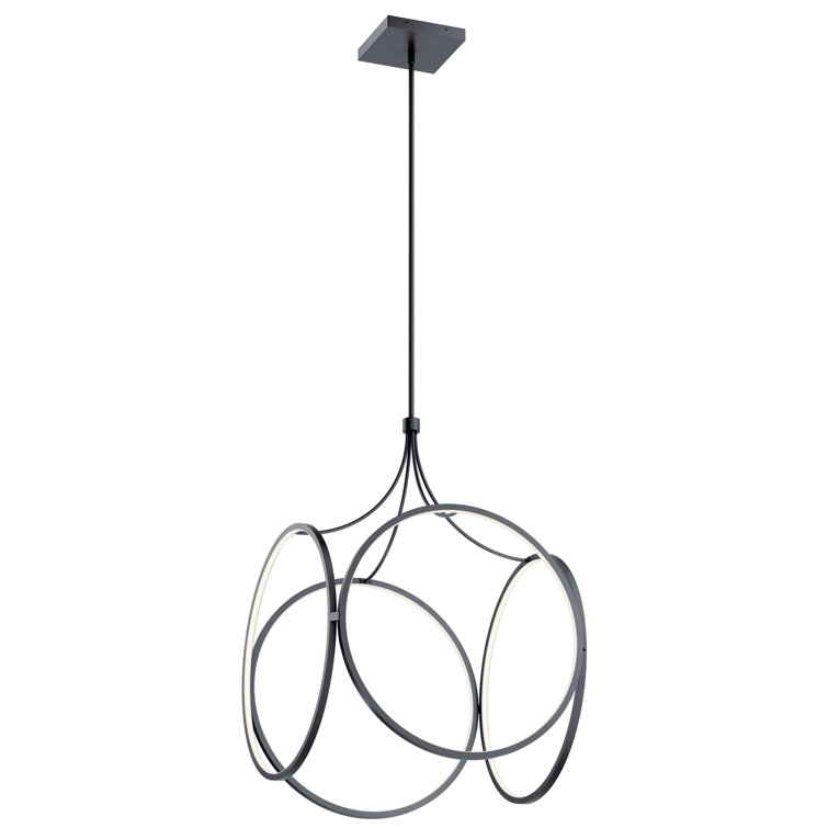Matte Black and White LED Pendant Light with Plastic Diffuser
