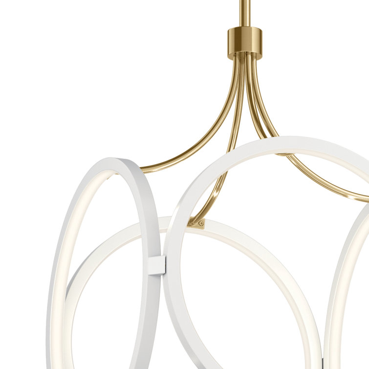 Ciri 19.75" Matte Black and White LED Pendant Light