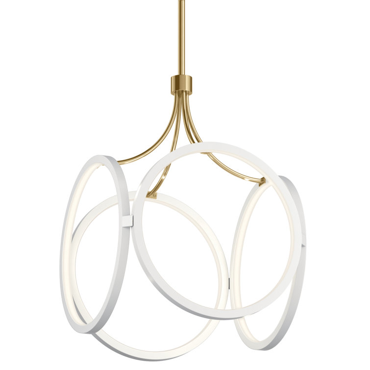 Ciri 19.75" Matte Black and White LED Pendant Light