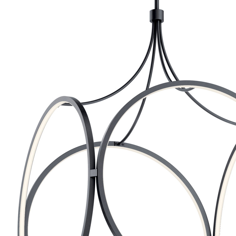 Matte Black and White LED Pendant Light with Plastic Diffuser