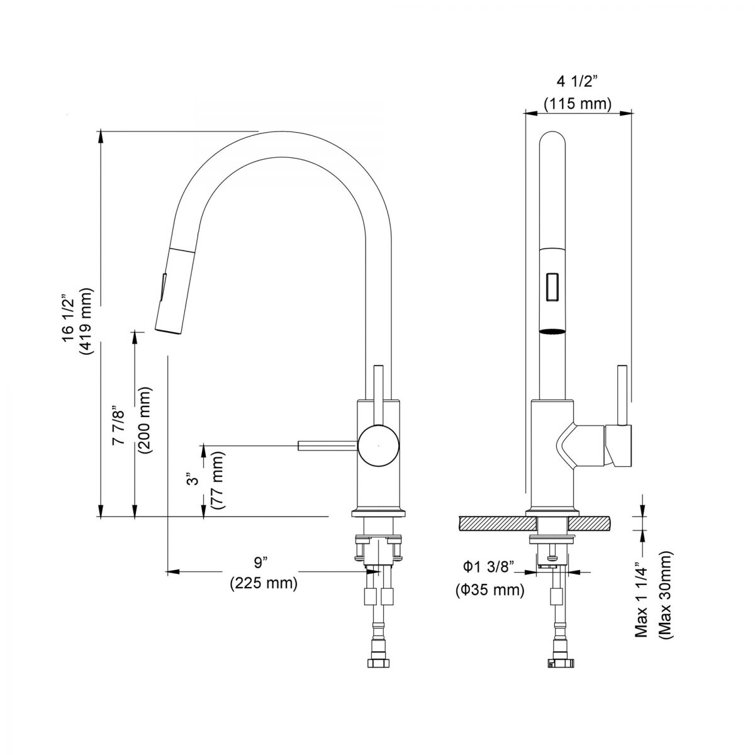 Brushed Nickel Single Handle Pull-Out Kitchen Faucet with Soap Dispenser