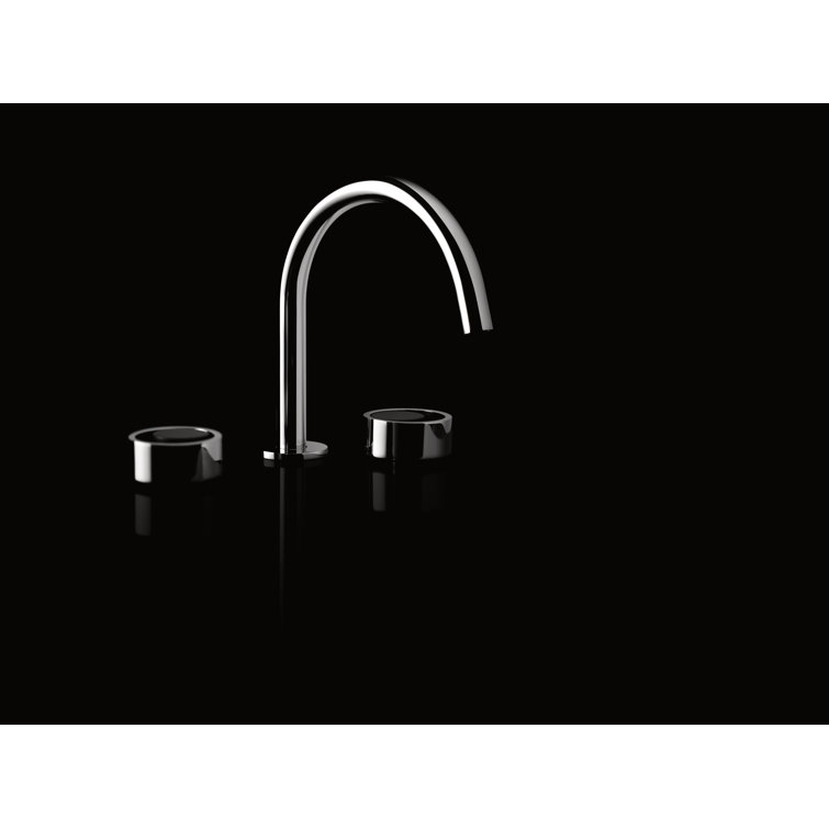 Eclissi Modern Chrome and Black Brass Widespread Bathroom Faucet
