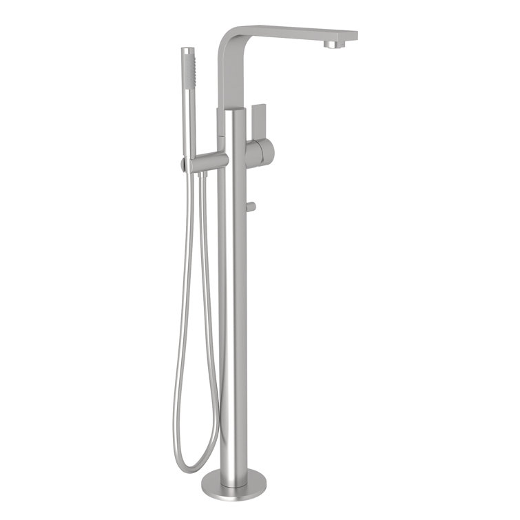Stainless Steel Single Hole Floor Mount Tub Filler