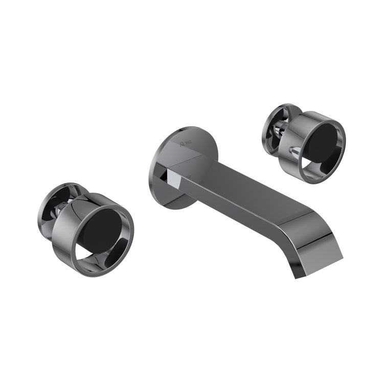 Eclissi Modern Chrome & Matte Black Wall-Mounted Bathroom Faucet