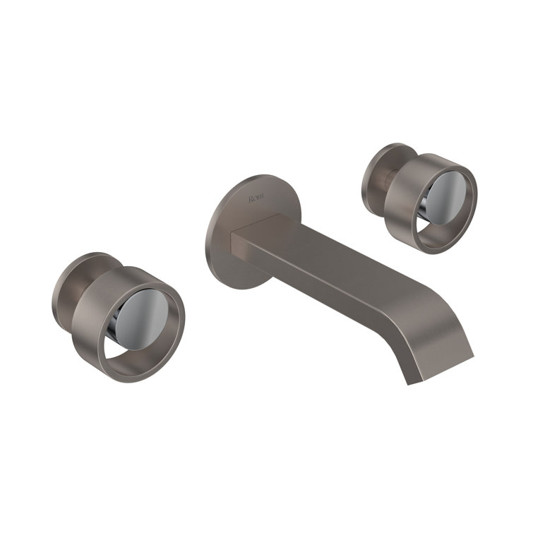 Modern Satin Nickel Wall Mounted Bathroom Faucet