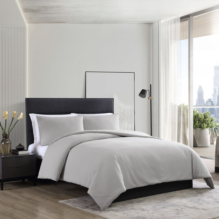 Moonlight Grey Cotton Queen Comforter Set with Reversible Shams