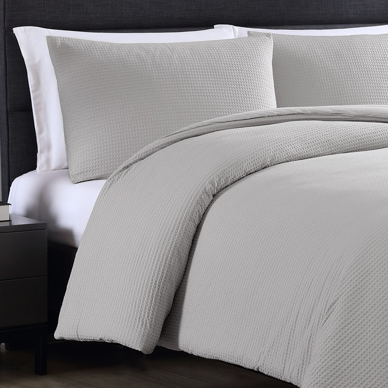 Moonlight Grey Cotton Queen Comforter Set with Reversible Shams