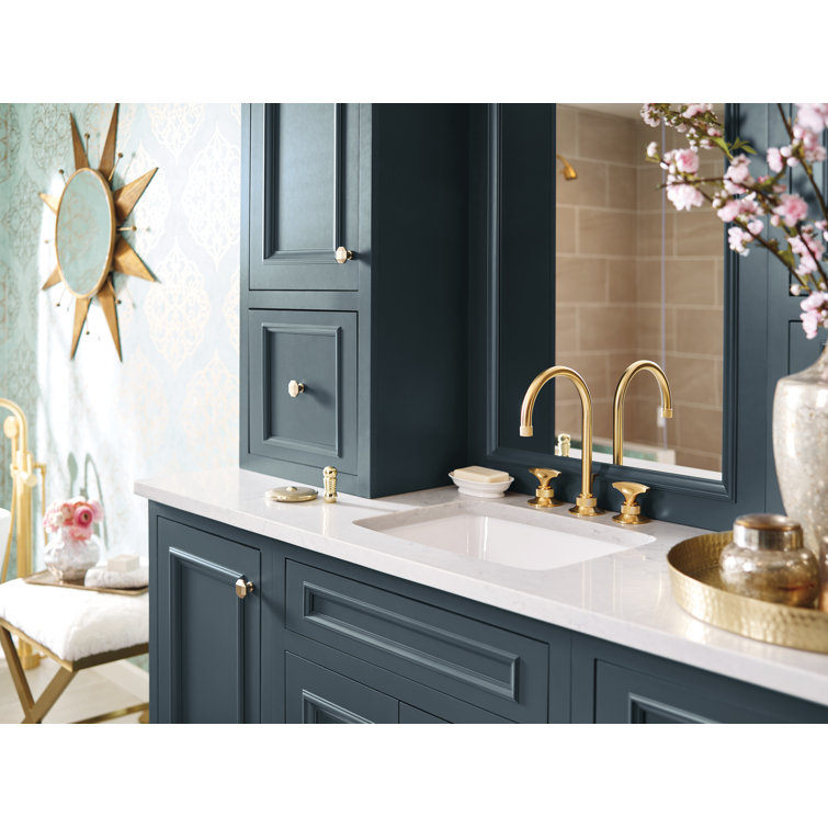 Elegant Transitional 8" Polished Nickel Widespread Bathroom Faucet