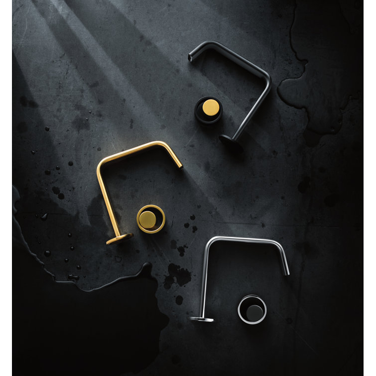 Eclissi 6.5" Spout Reach Matte Black & Satin Nickel Wall-Mounted Faucet