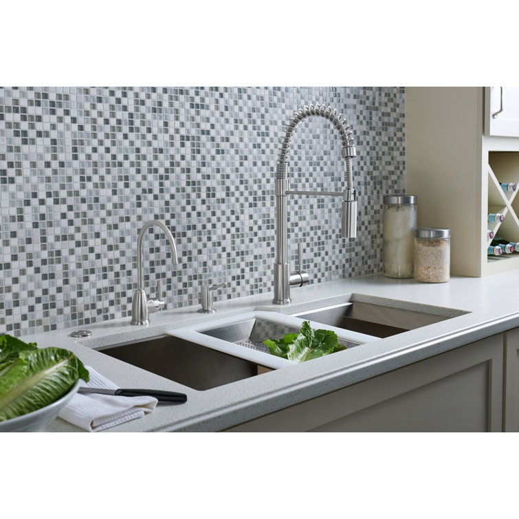 Polished Nickel Single Hole Modern Kitchen Faucet