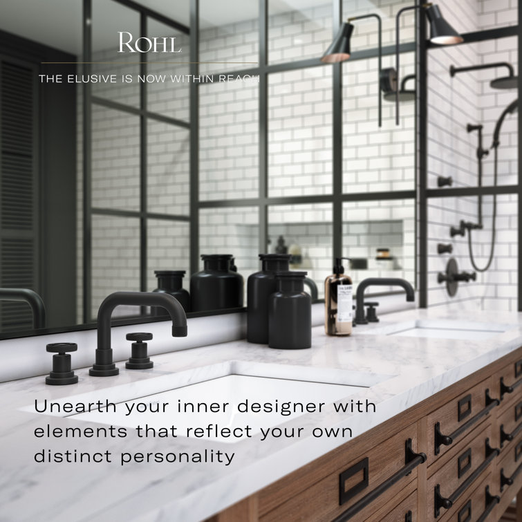 Eclissi Modern Chrome and Black Brass Widespread Bathroom Faucet