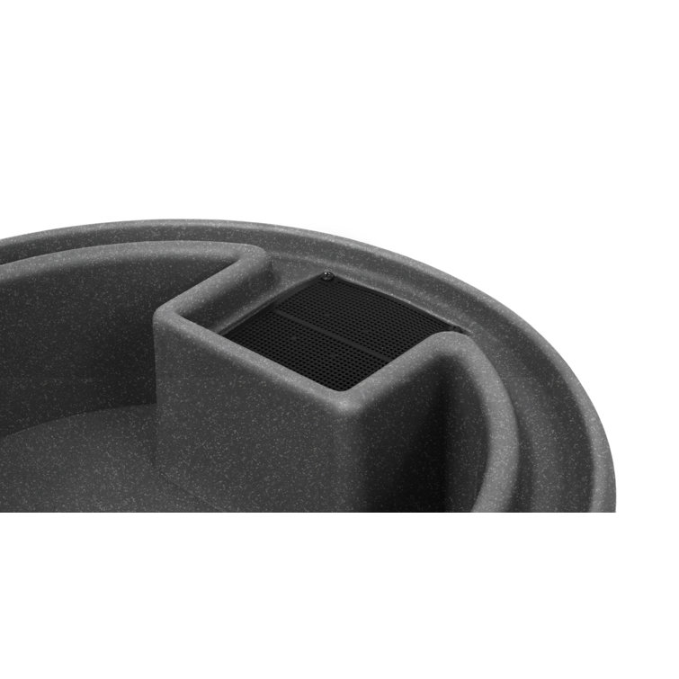 Impressions Downton 50 Gallon Dark Granite Plastic Rain Barrel with Planter