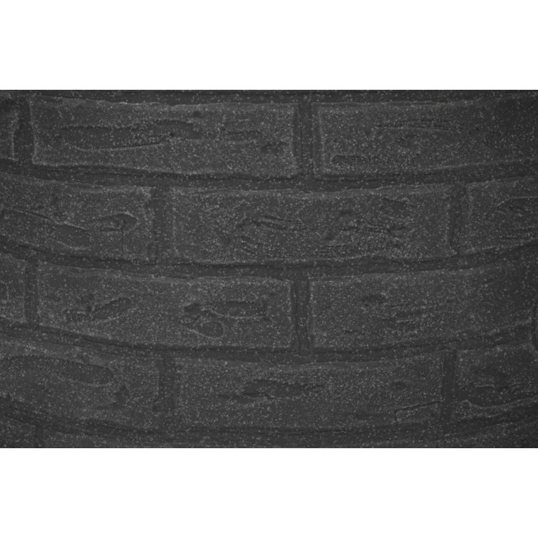 Impressions Downton 50 Gallon Dark Granite Plastic Rain Barrel with Planter