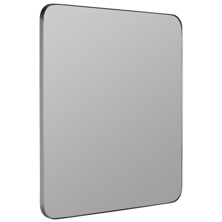 Hailey Square Silver Wood Bathroom Mirror
