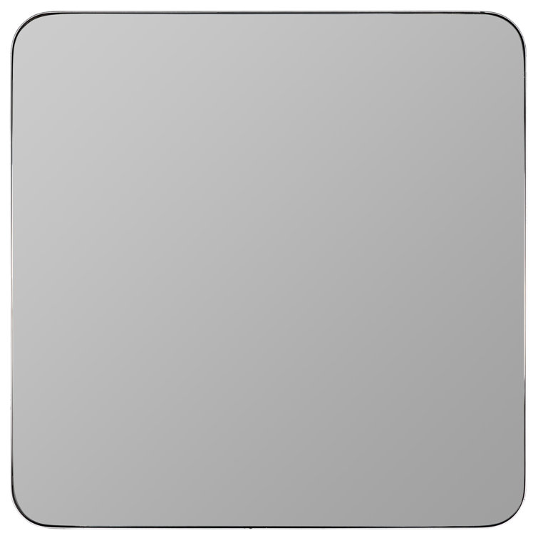 Hailey Square Silver Wood Bathroom Mirror