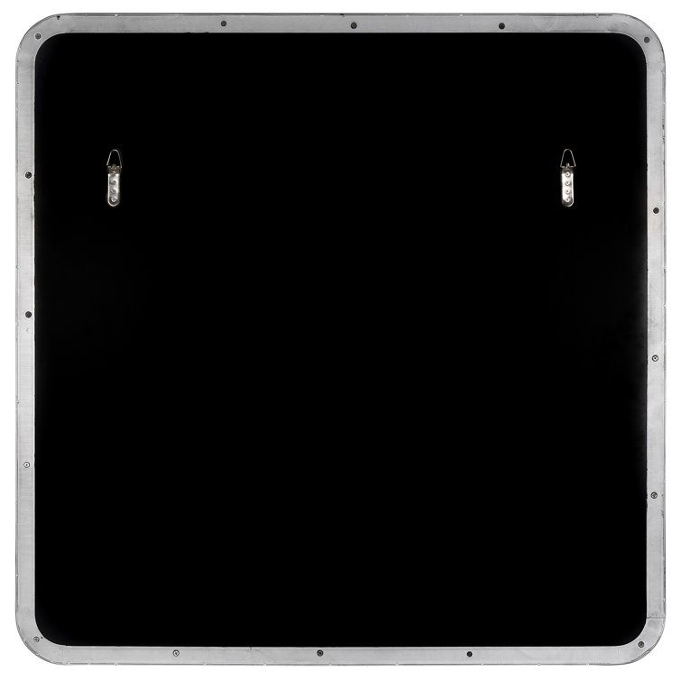 Hailey Square Silver Wood Bathroom Mirror