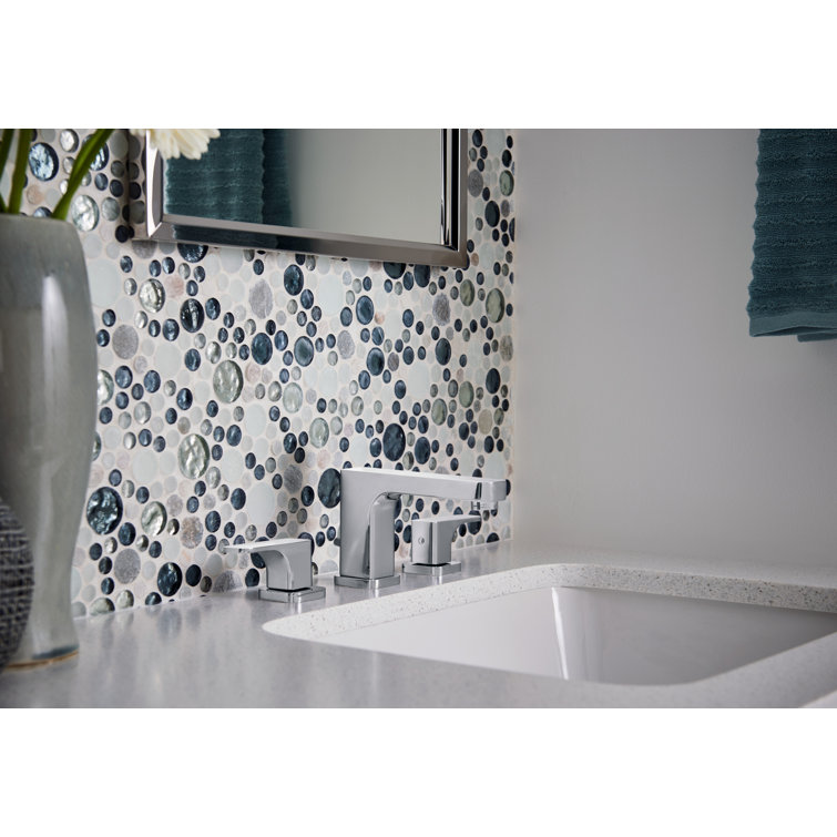 Contemporary European Polished Nickel Widespread Faucet