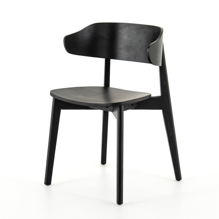Modern Black Leather Upholstered Parsons Dining Chair