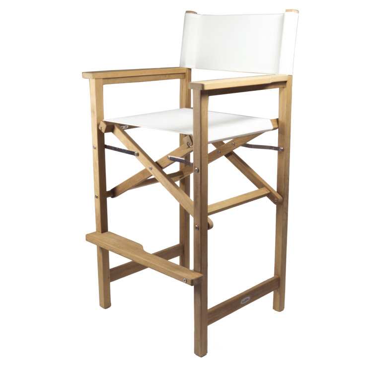 Teak and White Director's Armchair for Dining