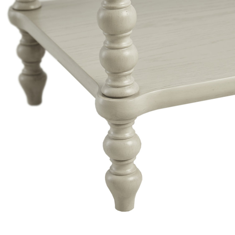 Natural Elegance Whitewash Wood Nightstand with Turned Legs