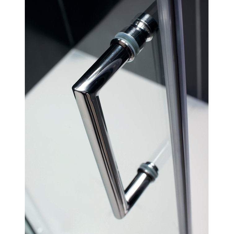 Unidoor 61" Clear Glass Frameless Hinged Shower Door
