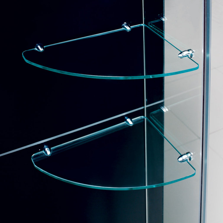 Unidoor Frameless Hinged Shower Door with Clear Glass and Chrome Finish