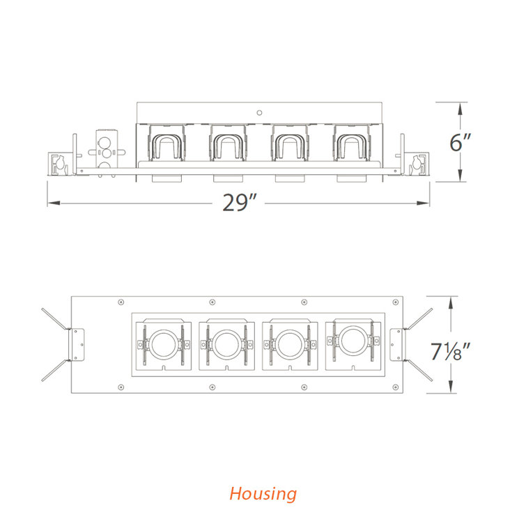 Precision Black Aluminum 27.88" LED Recessed Lighting Kit for Indoor/Outdoor