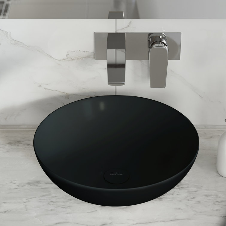 Matte Black Ceramic 15.3" Round Above-Counter Sink