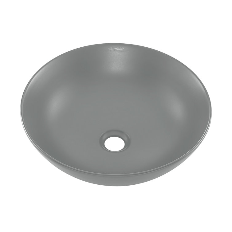 Matte Gray Ceramic 16" Above-Counter Vessel Sink