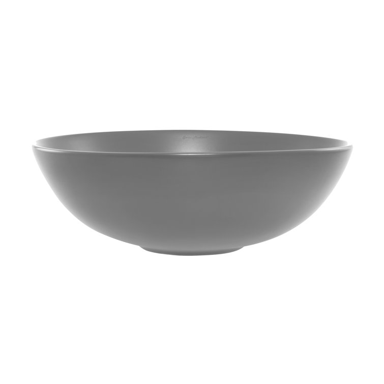 Matte Gray Ceramic 16" Above-Counter Vessel Sink