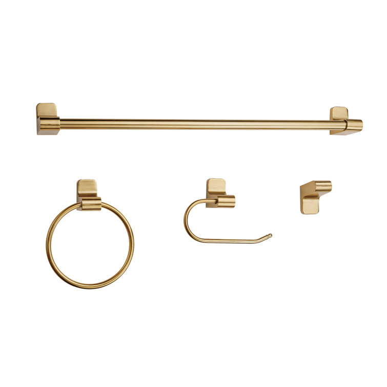 Matte Brass 4-Piece Bathroom Hardware Set