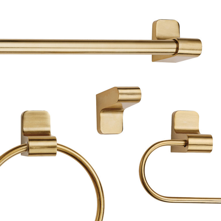 Matte Brass 4-Piece Bathroom Hardware Set