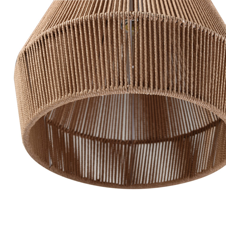 Grant 78'' Dimmable Geometric Pendant with Twine Shade in Matte White