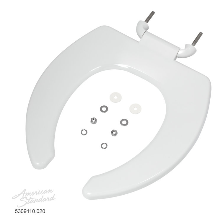 White Elongated Open Front Toilet Seat