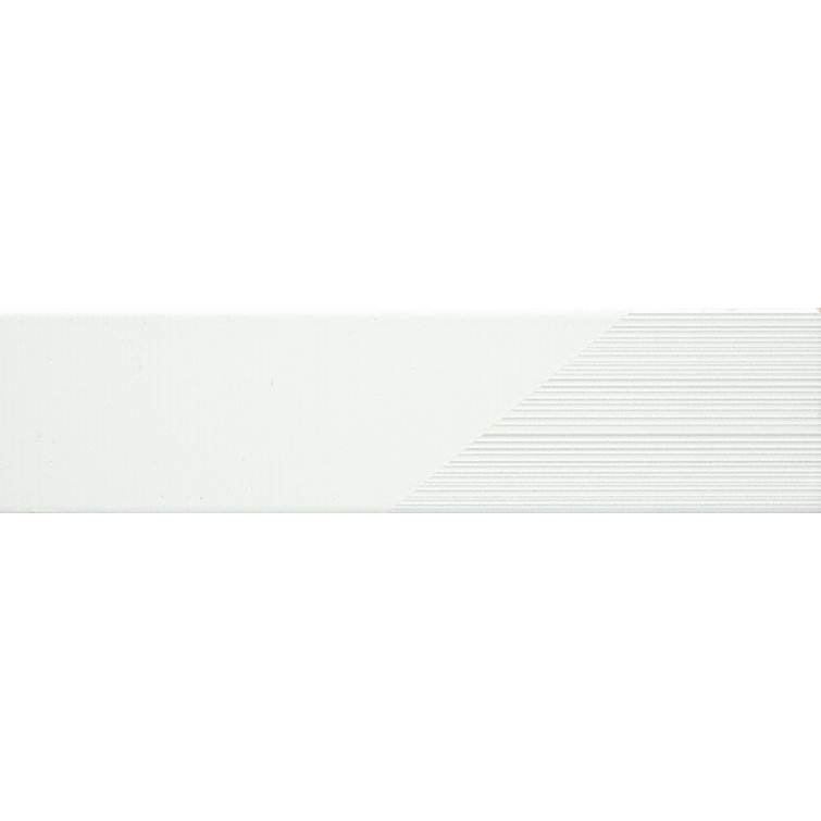 Express White 3" x 12" Beveled Ceramic Wall Tile