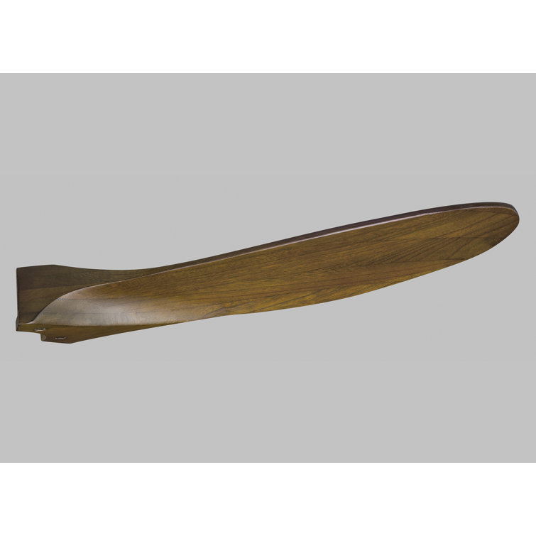Matte Black and Dark Walnut 52" Solid Wood Ceiling Fan with Remote