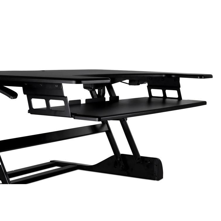 ErgoFlex Black Metal 50.6" Wide Standing Desk Converter with Gas Spring