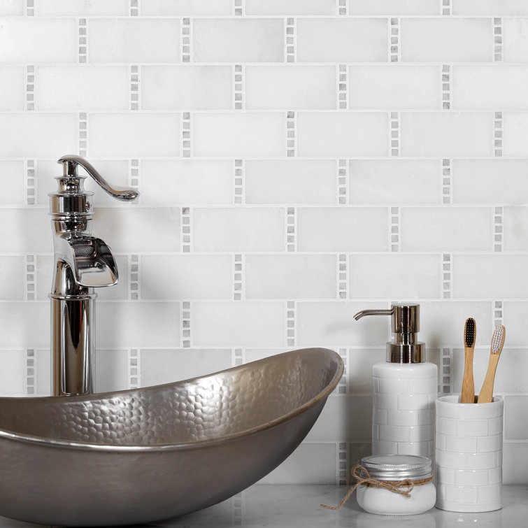 Apollo 13" x 11.7" White Marble Mosaic Wall & Floor Tile