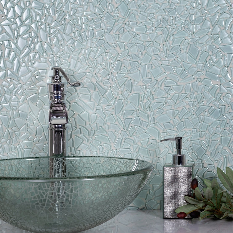 Ruby Red Glass Pebble Mosaic Tile for Kitchen and Bathroom